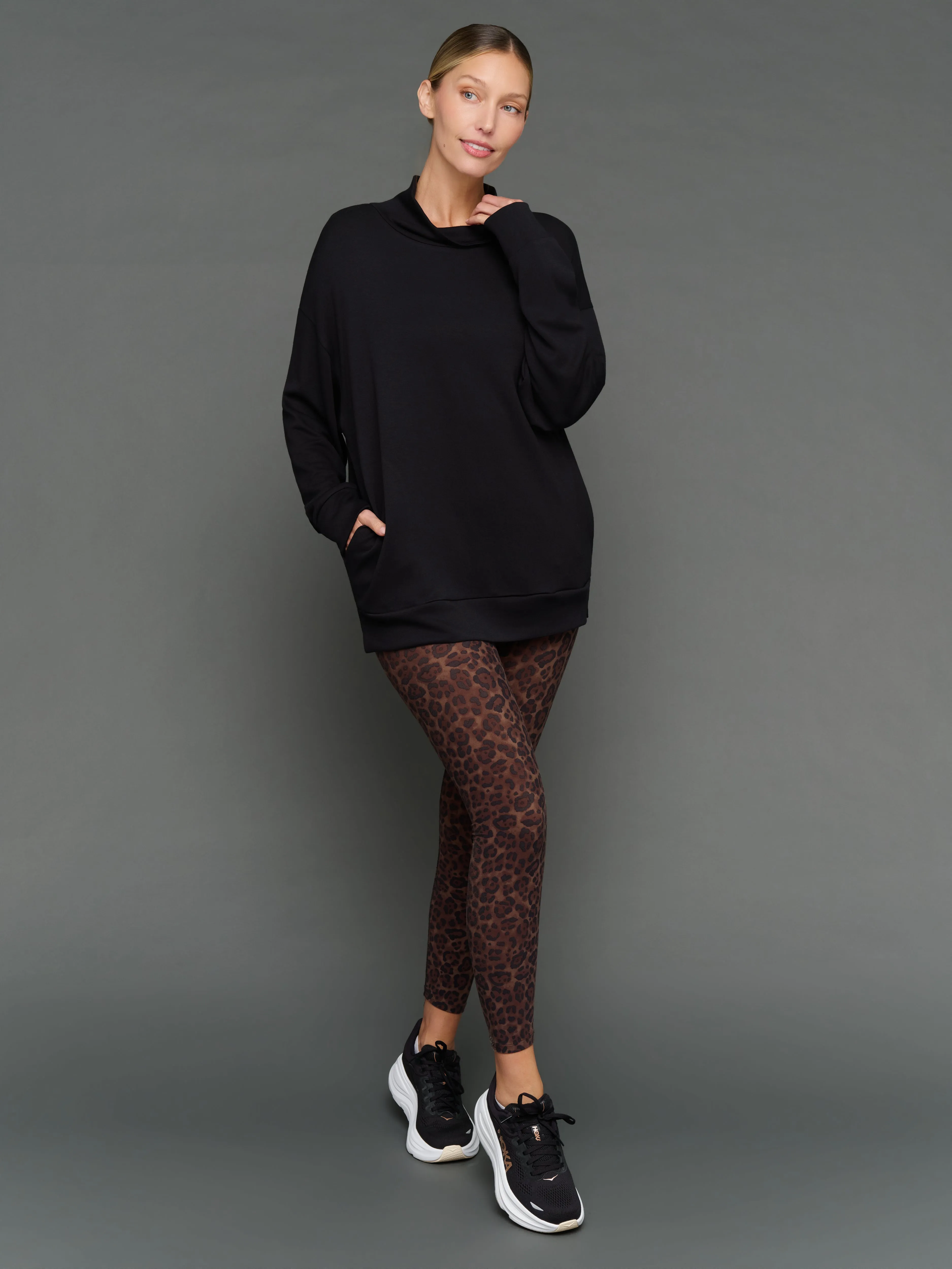 Mock Neck Pullover in Interlock - Black sold by Carbon38 product image thumbnail 2