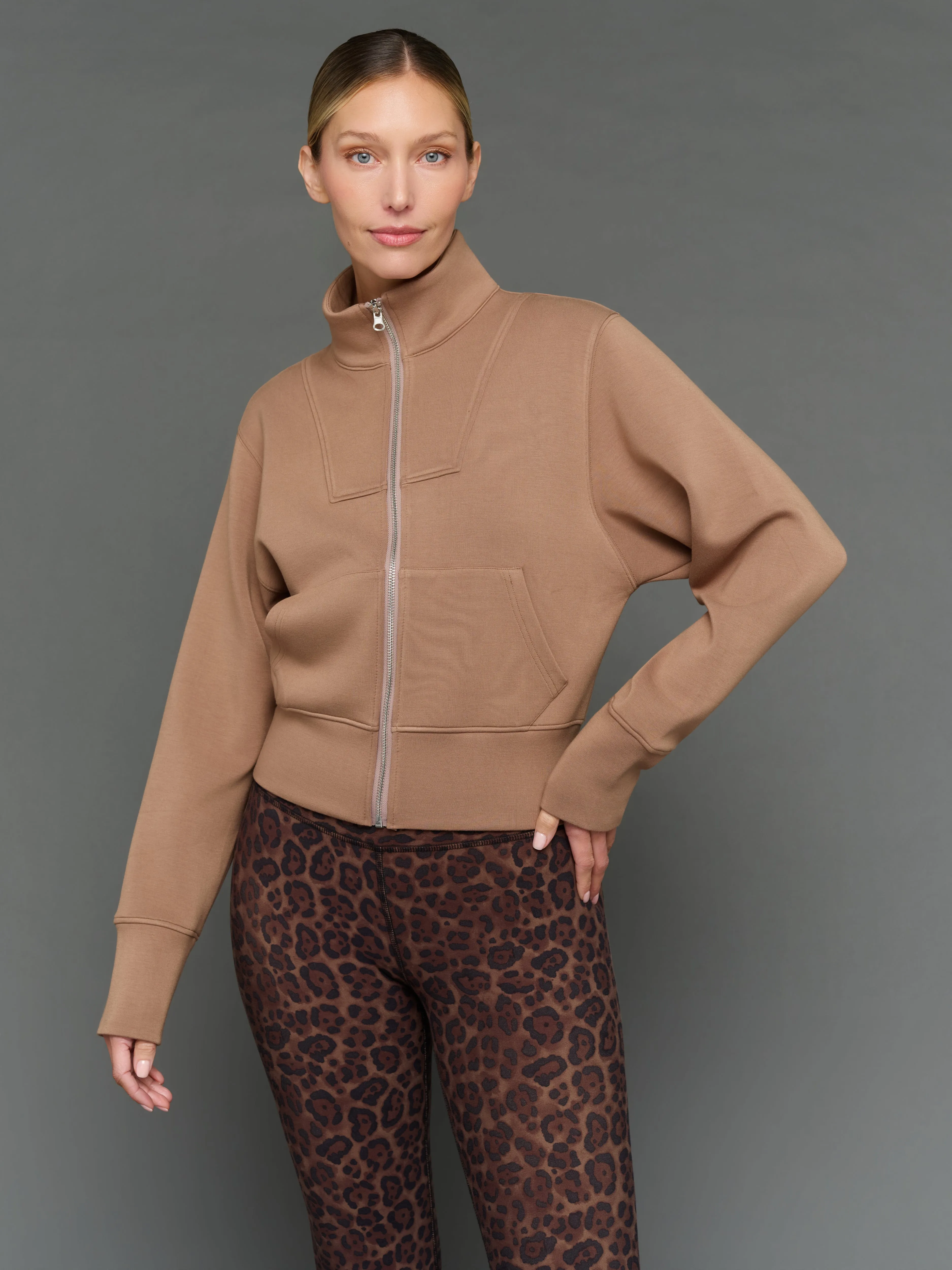 Full Zip Jacket in Interlock - Caribou sold by Carbon38 product image thumbnail 3