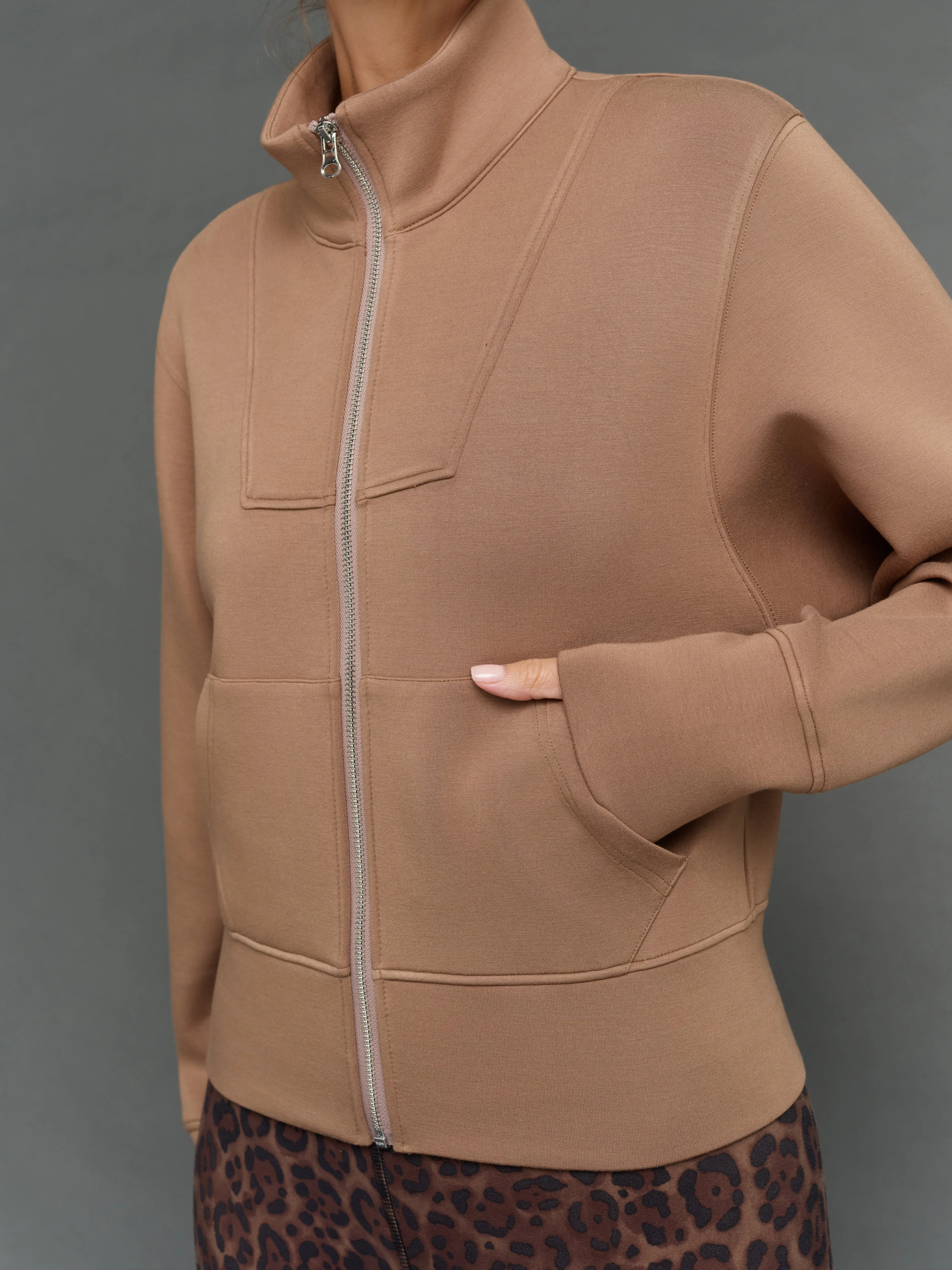 Full Zip Jacket in Interlock - Caribou sold by Carbon38 product image thumbnail 4