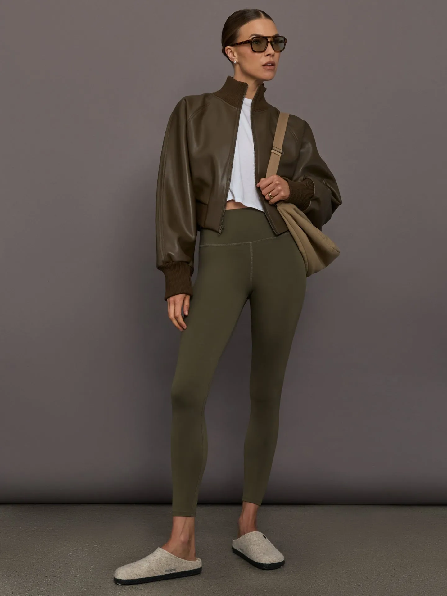 Cropped Turtle Bomber Jacket - Bark sold by Carbon38 product image thumbnail 2