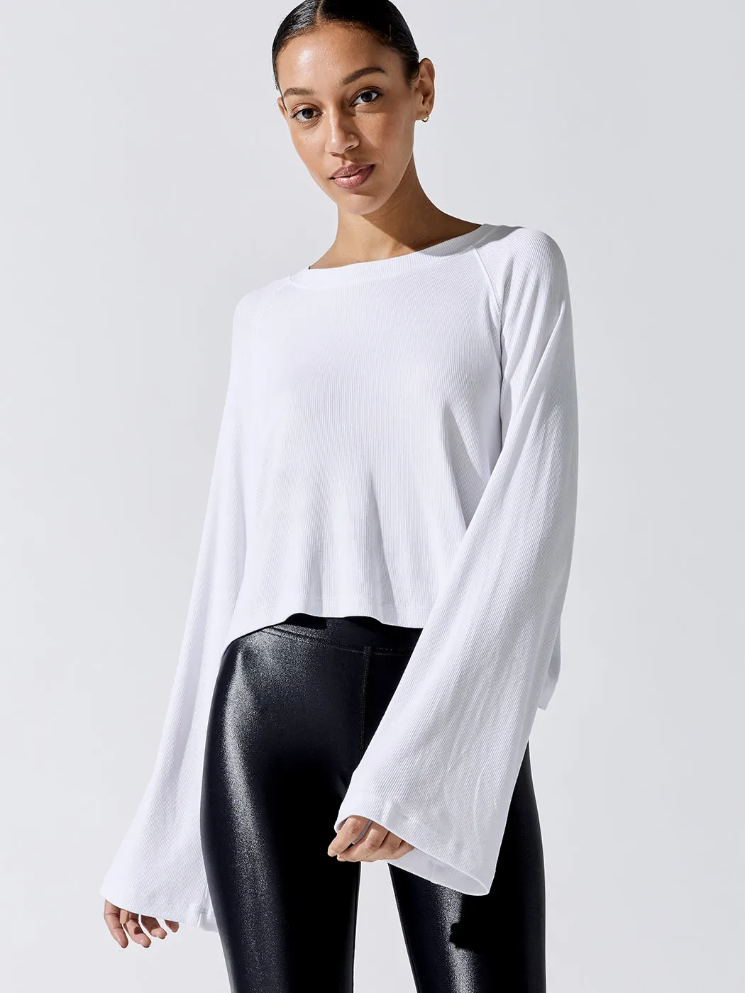 Quinn Boxy Long Sleeve - White sold by Carbon38