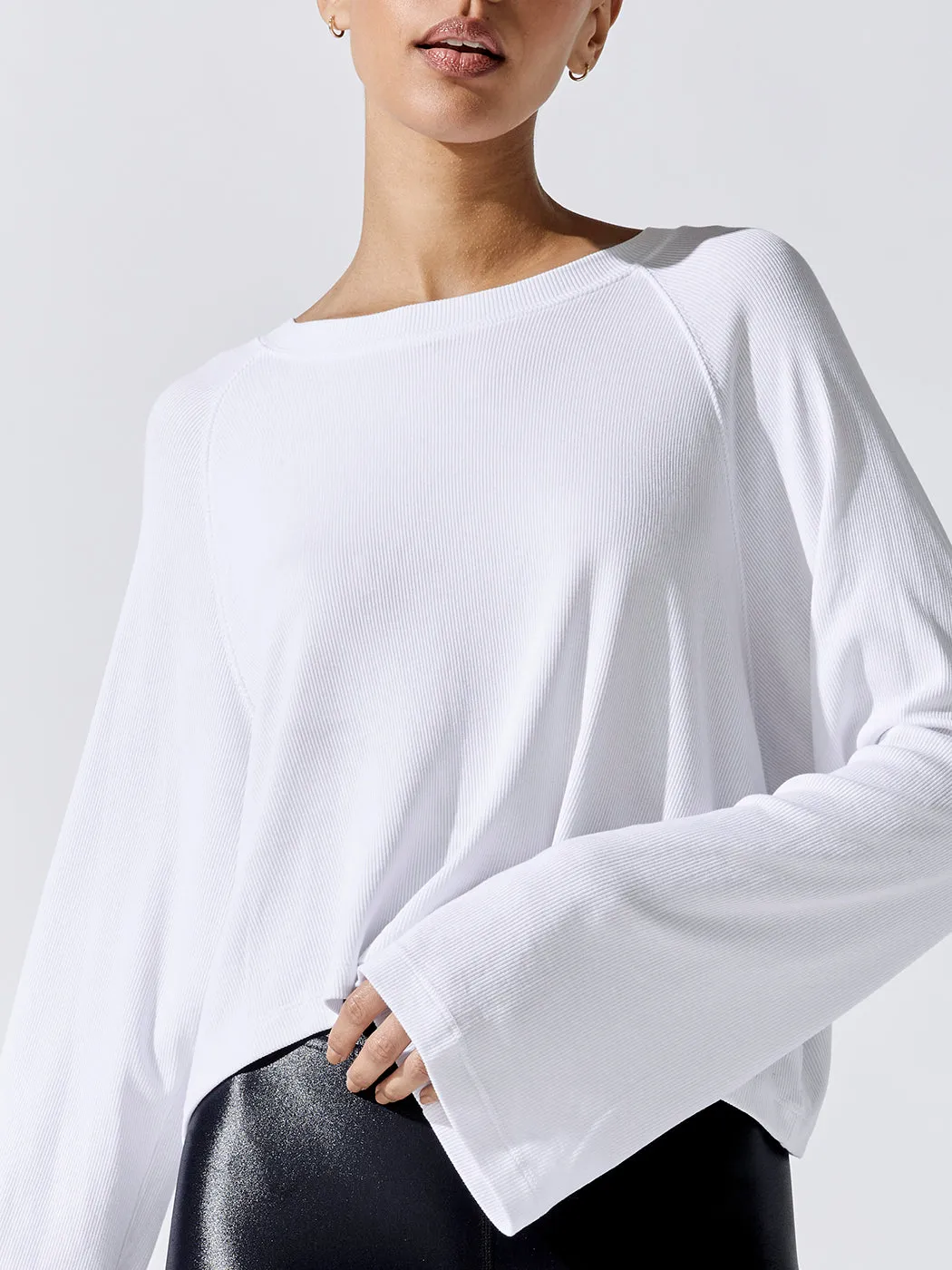Quinn Boxy Long Sleeve - White sold by Carbon38 product image thumbnail 3