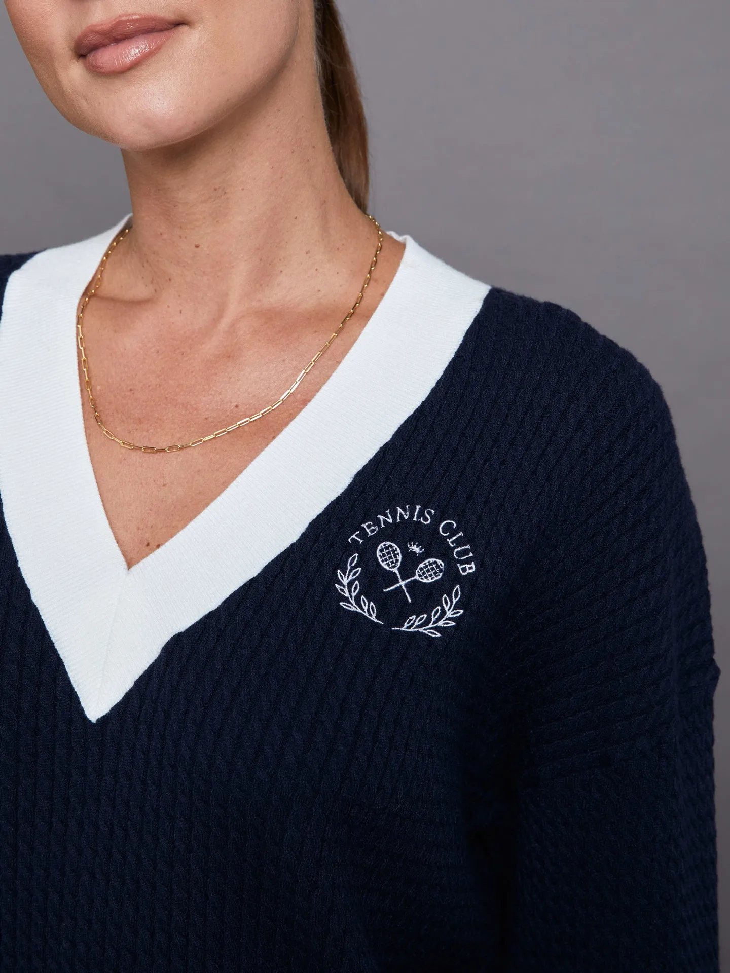 Oversized Sweater - Set Blue/Optic White Stripe sold by Carbon38 product image thumbnail 4