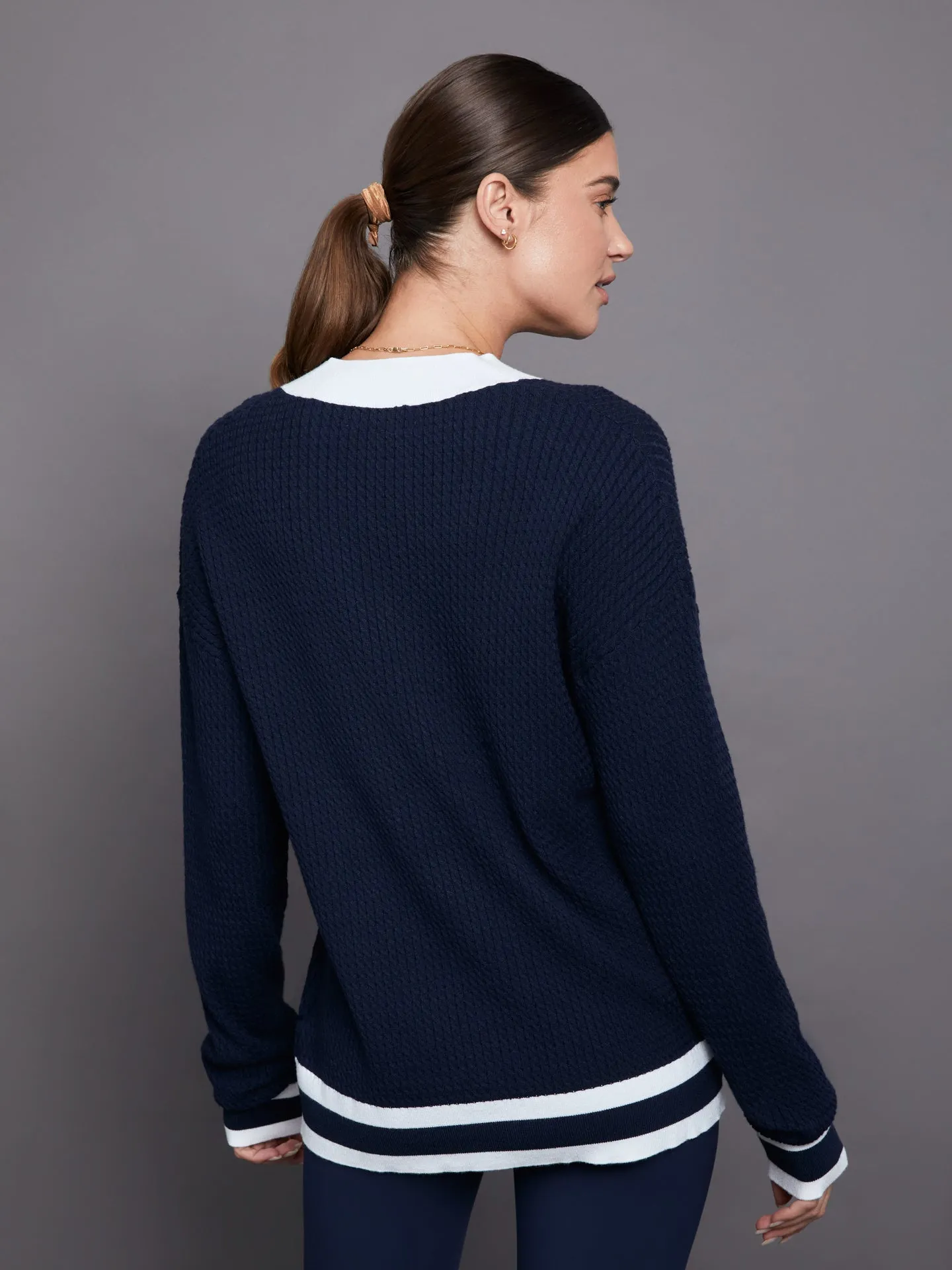 Oversized Sweater - Set Blue/Optic White Stripe sold by Carbon38 product image thumbnail 3