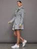 DOUBLE BREASTED TRENCH MINI - GREY sold by Carbon38