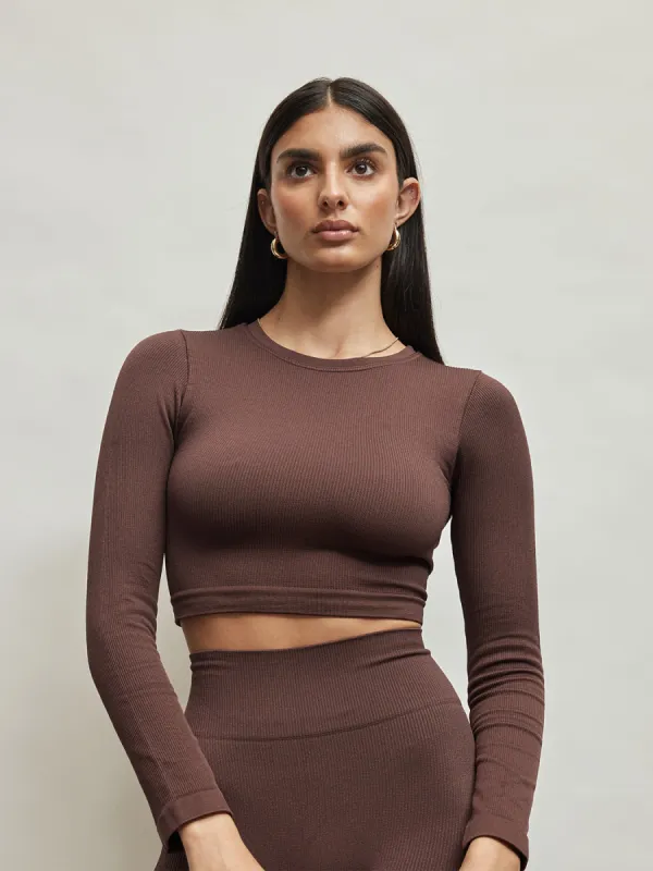 Evoke Long-Sleeve Top - Chocolate sold by Carbon38