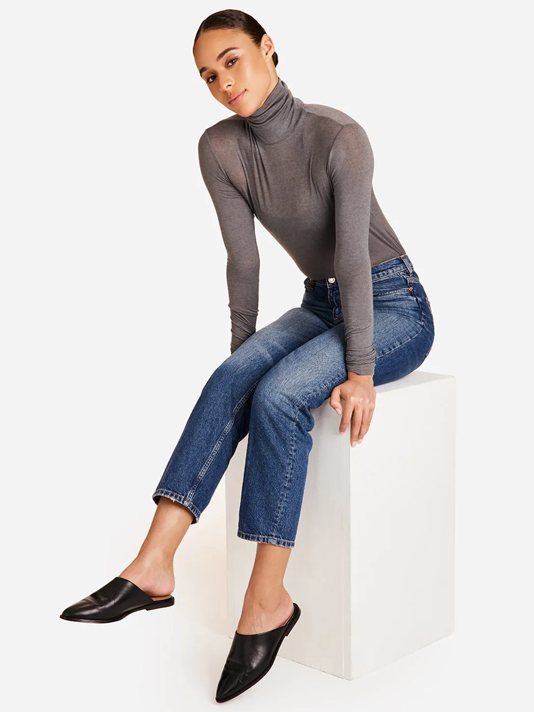 Washable Cashmere Turtleneck - Grey sold by Carbon38 product image thumbnail 4