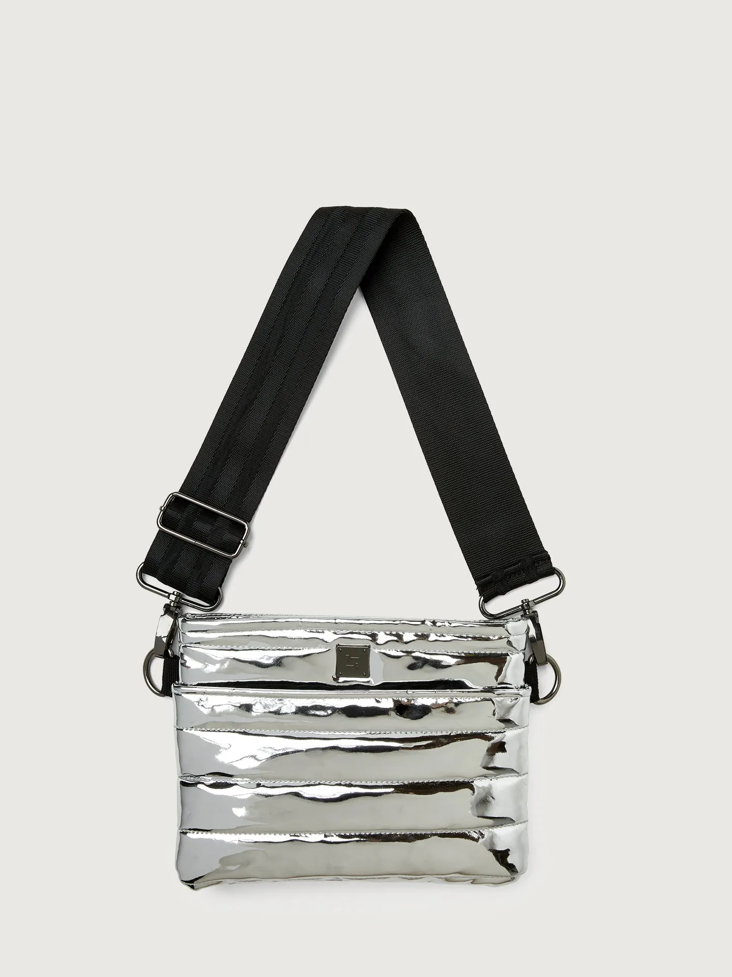 Bum Bag/ Crossbody "The Original" - Silver Mirror/ Black/ Black Web sold by Carbon38 product image thumbnail 4