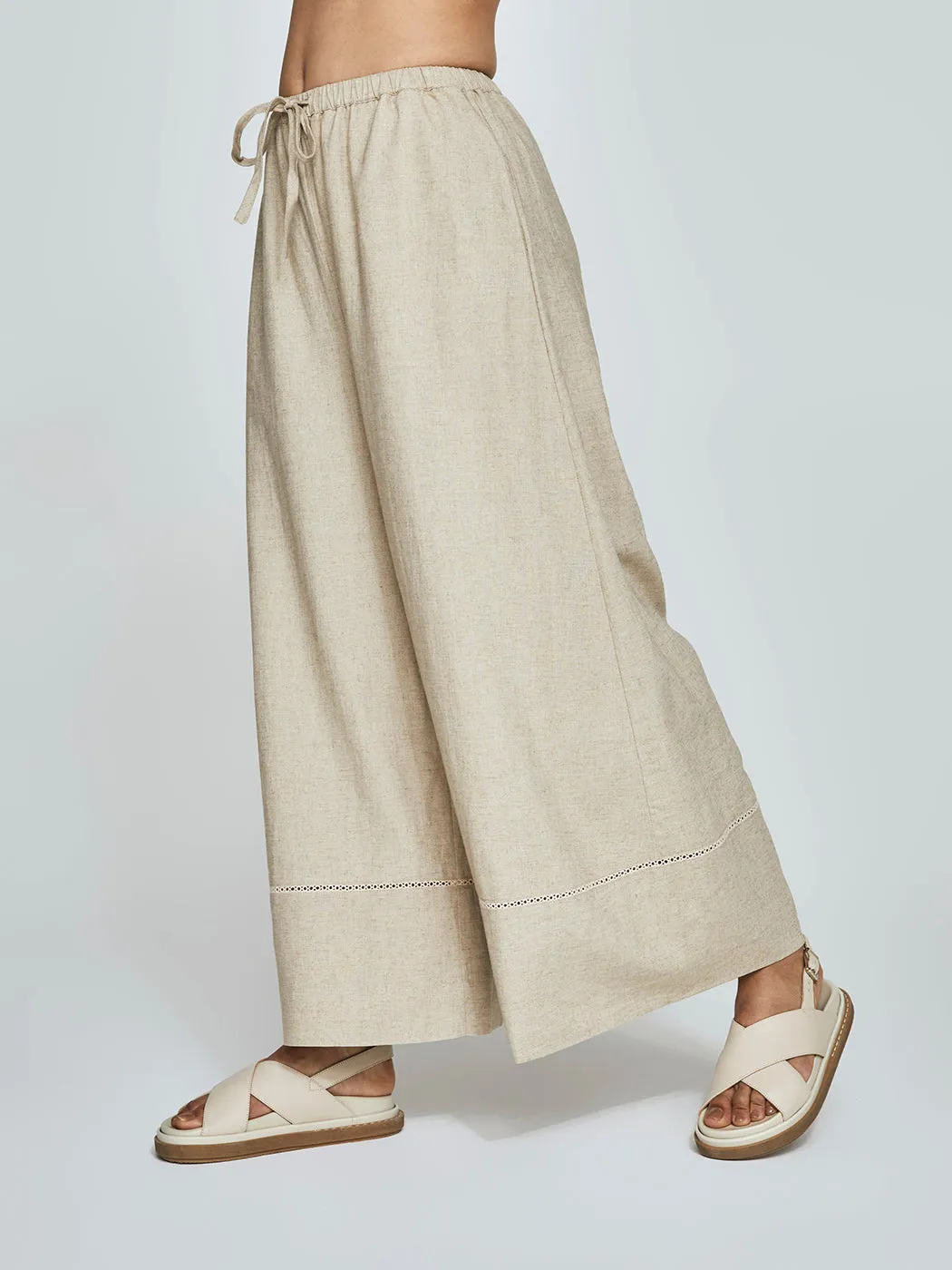 Linen Wide Leg Pant - Tan sold by Carbon38 product image thumbnail 3