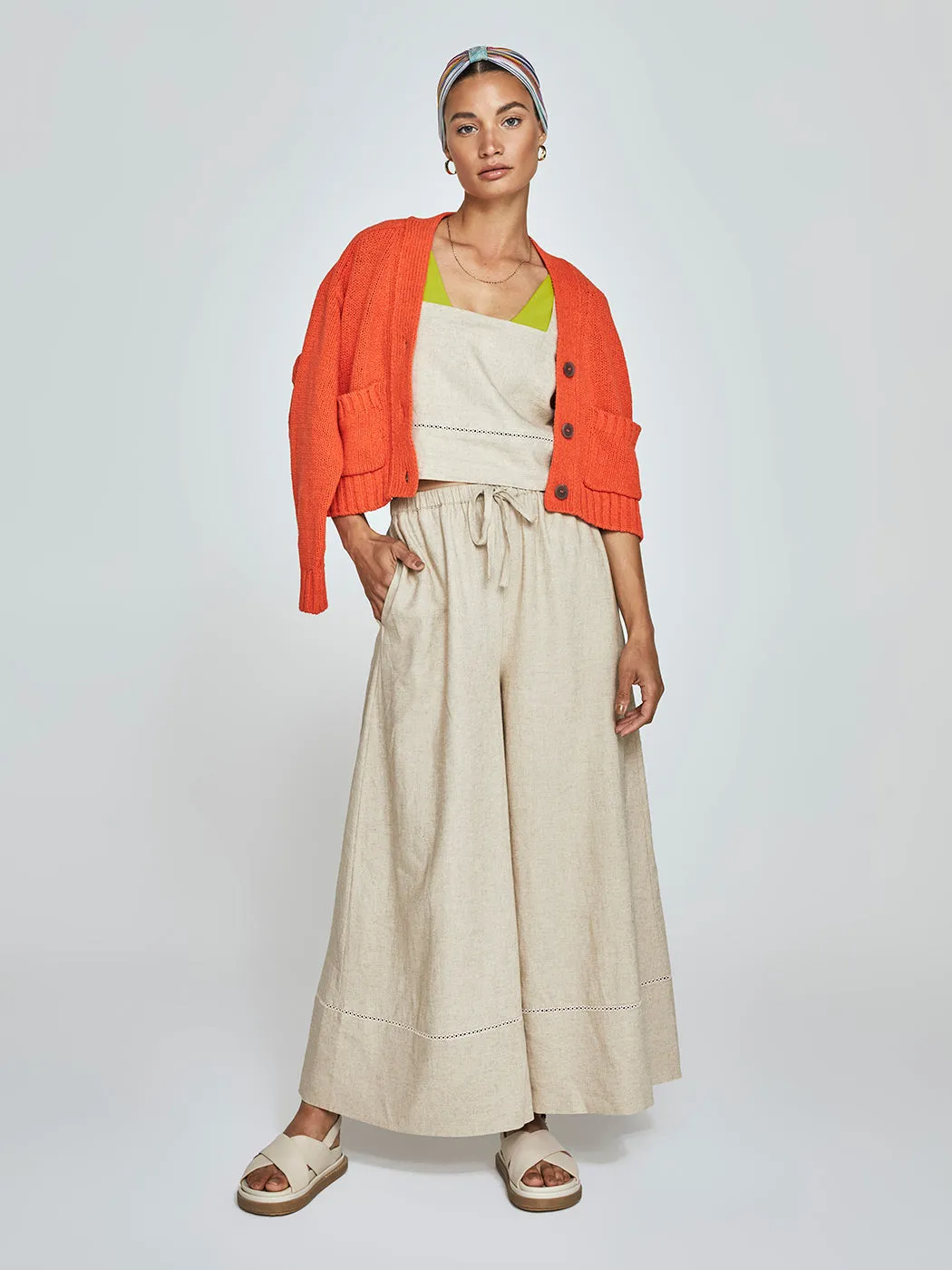 Linen Wide Leg Pant - Tan sold by Carbon38 product image thumbnail 2