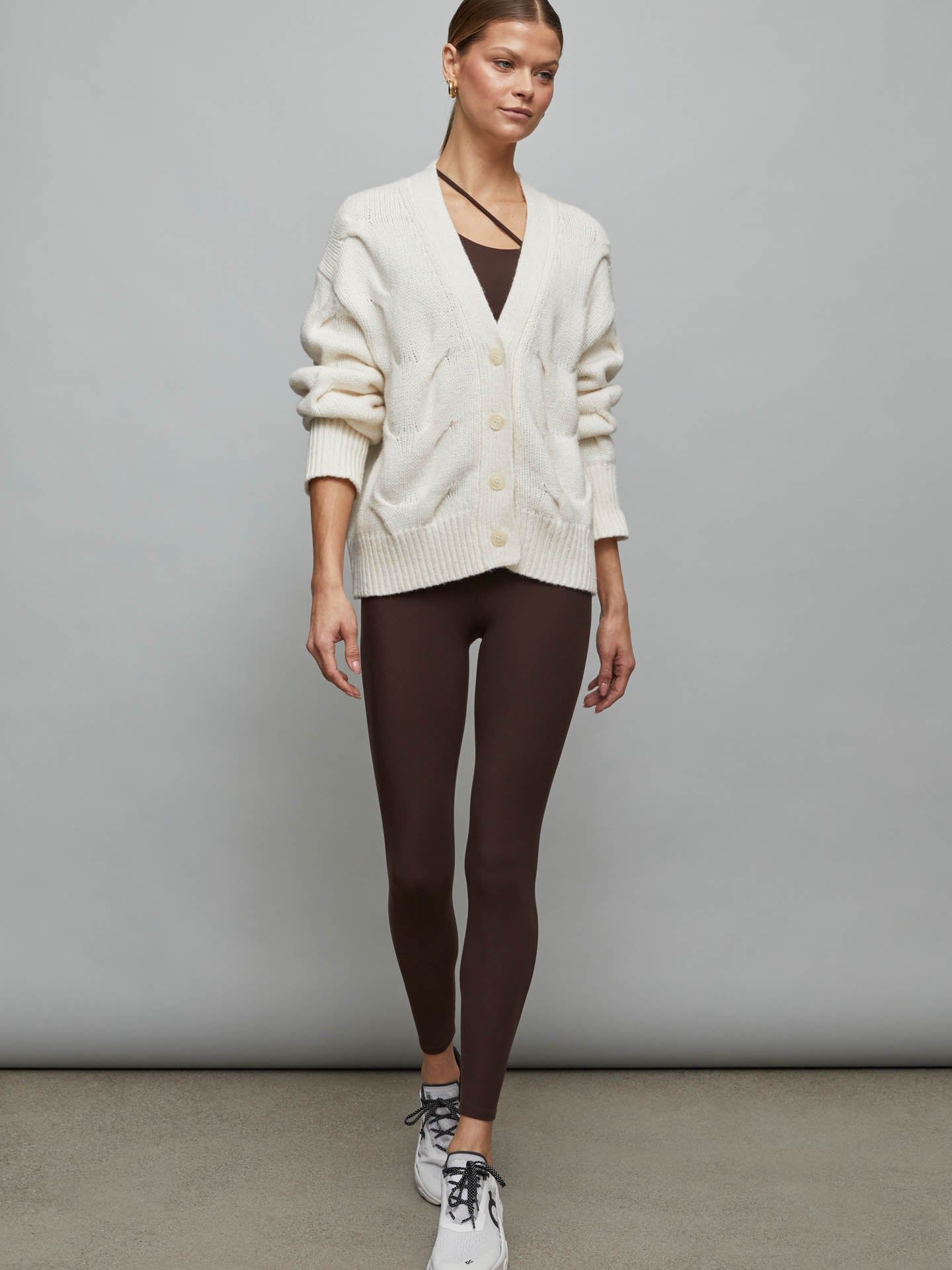 Chunky Button-Front Cardigan - Ivory sold by Carbon38 product image thumbnail 4