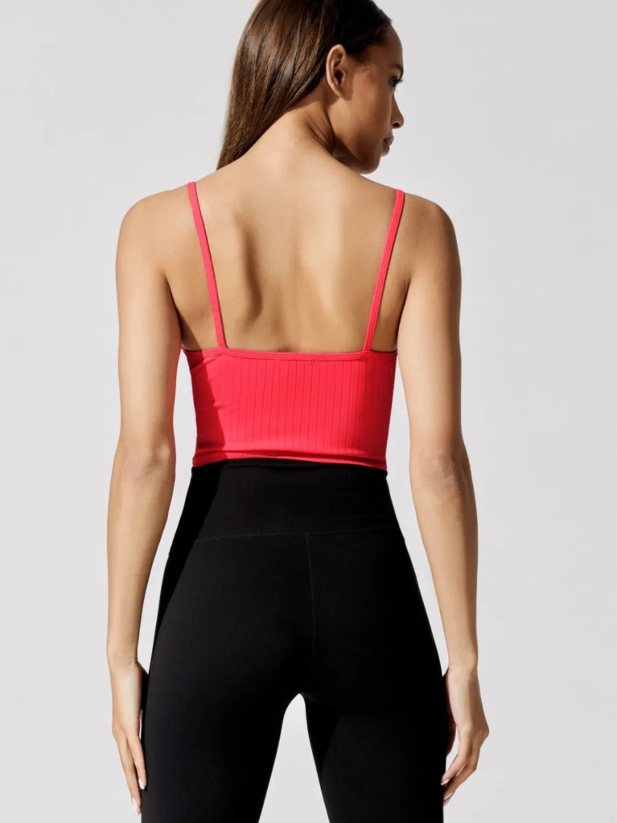 Vertical Ribbed Wrap Front Tank - Fluorescent Red sold by Carbon38 product image thumbnail 2