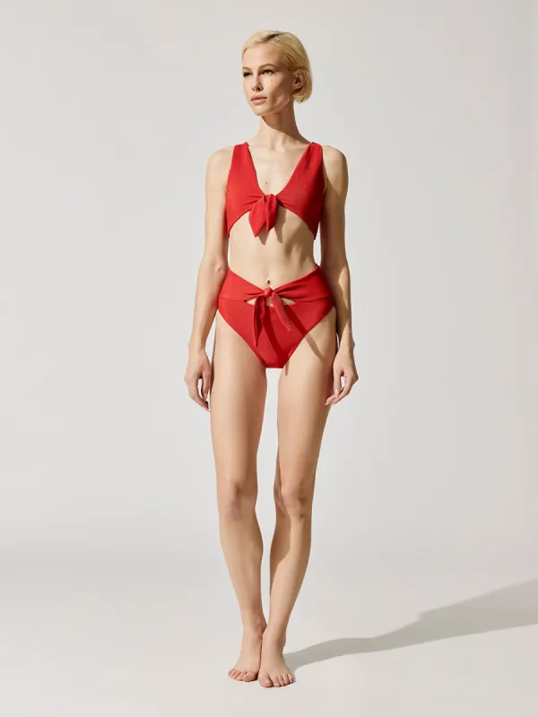Emma Bikini Bottom - Red sold by Carbon38
