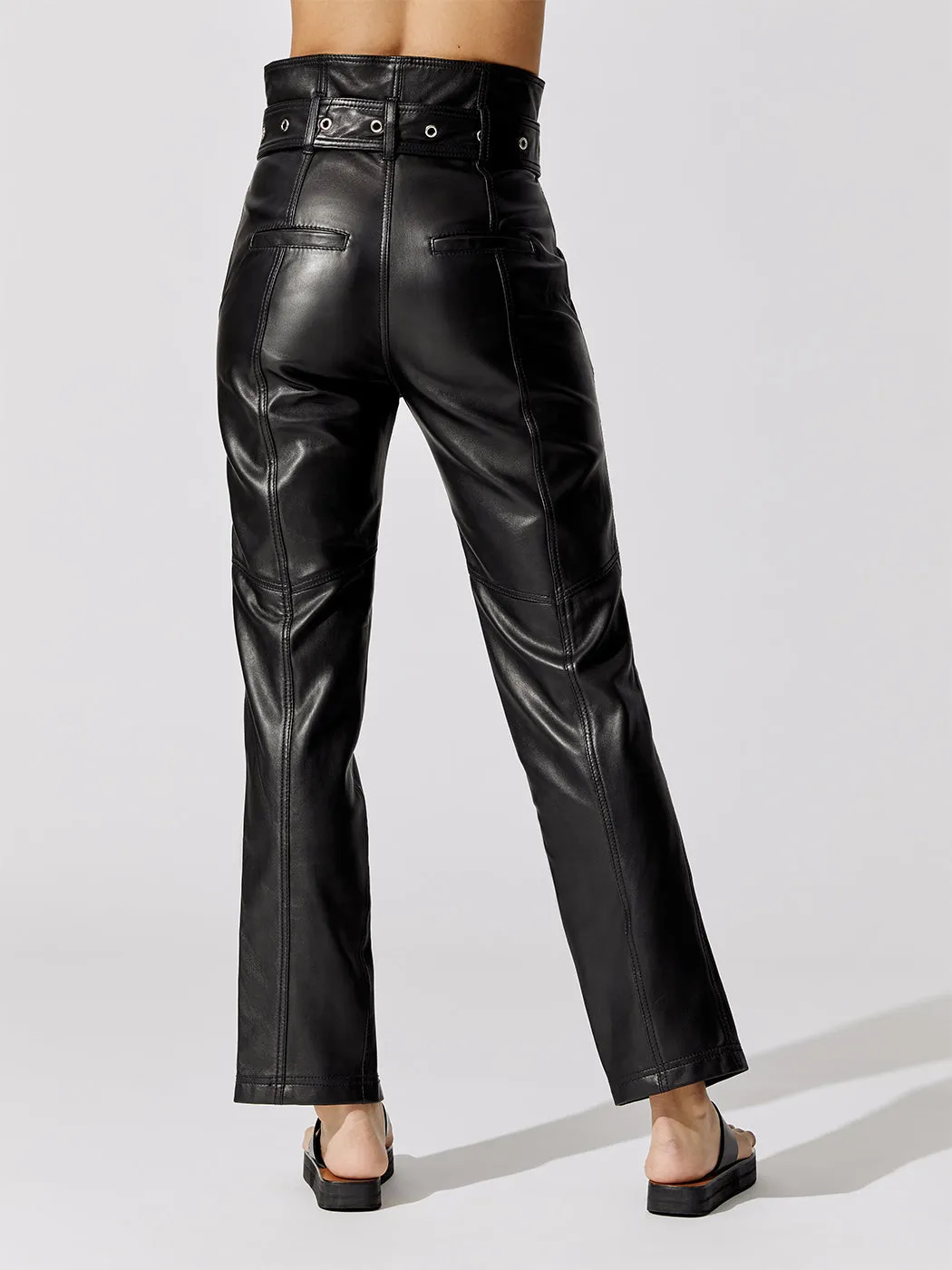 Anniston Split Hem Leather Pant - Black sold by Carbon38 product image thumbnail 3