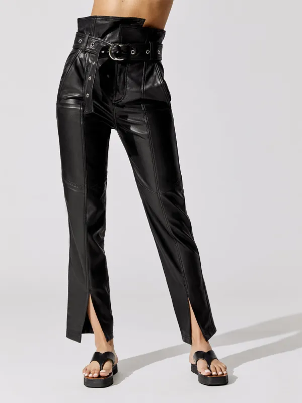 Anniston Split Hem Leather Pant - Black sold by Carbon38