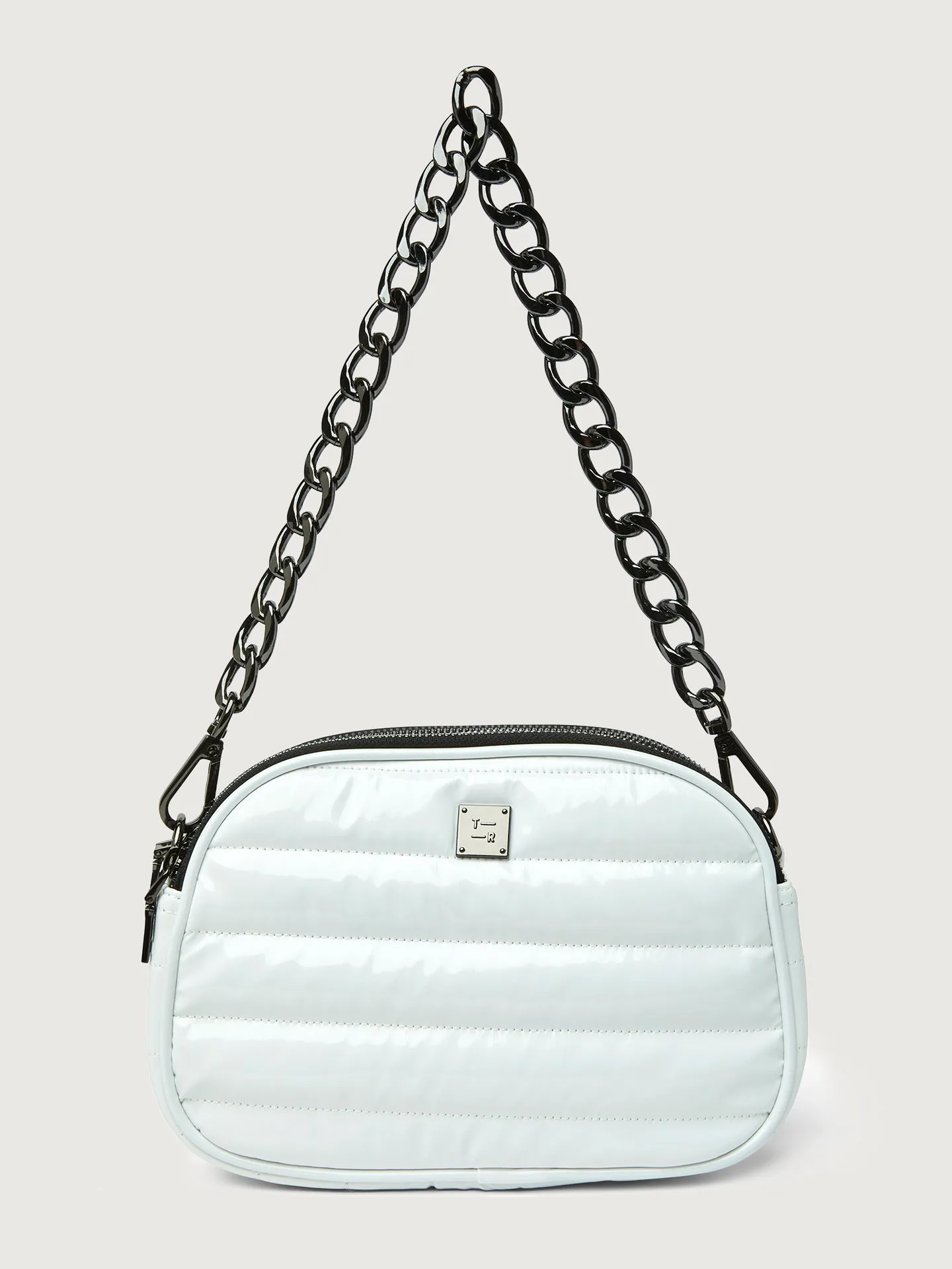 Stargazer - White Patent/ Black/ Black Web/ Gunmental Hardware sold by Carbon38 product image thumbnail 3