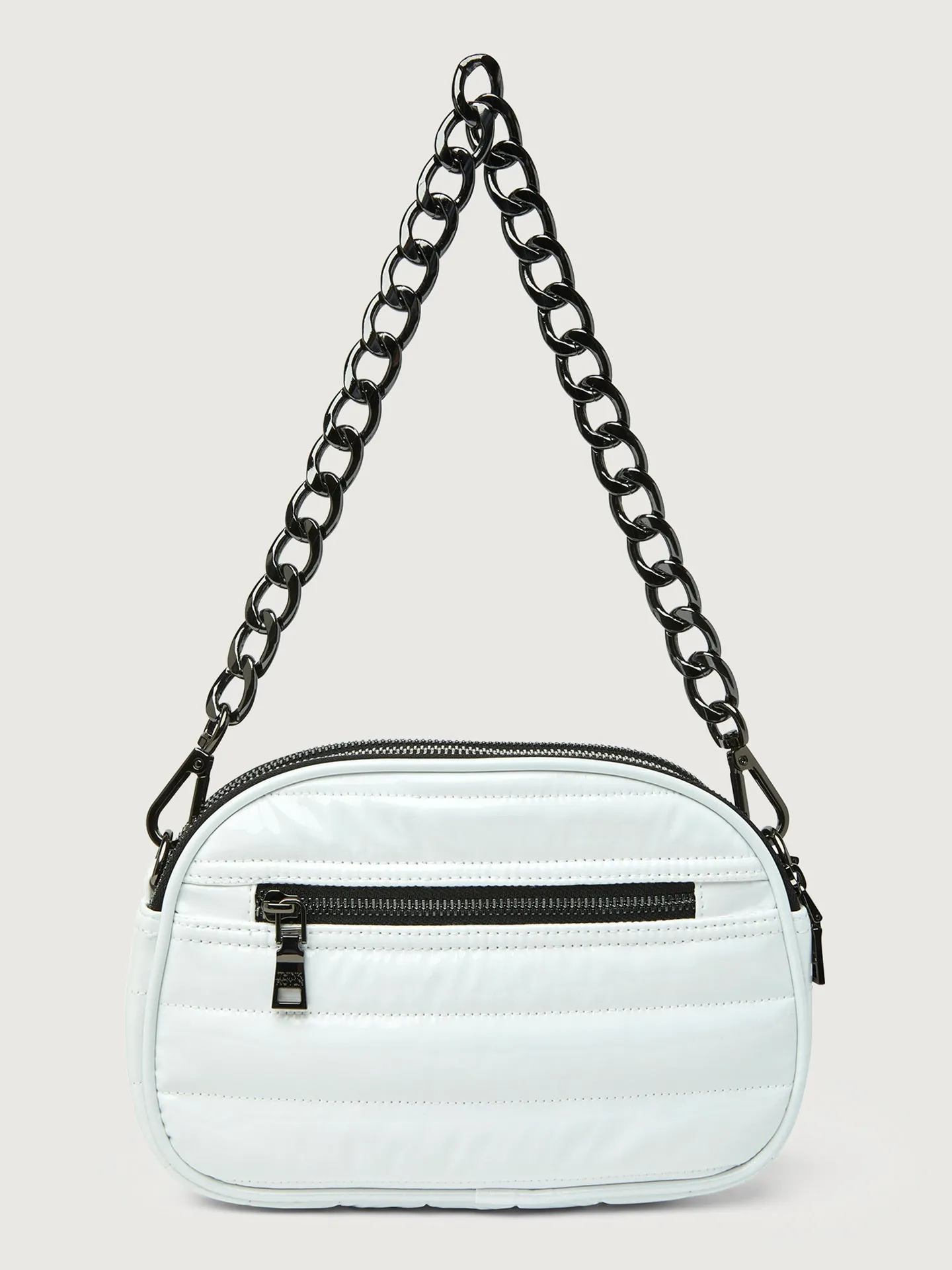 Stargazer - White Patent/ Black/ Black Web/ Gunmental Hardware sold by Carbon38 product image thumbnail 5