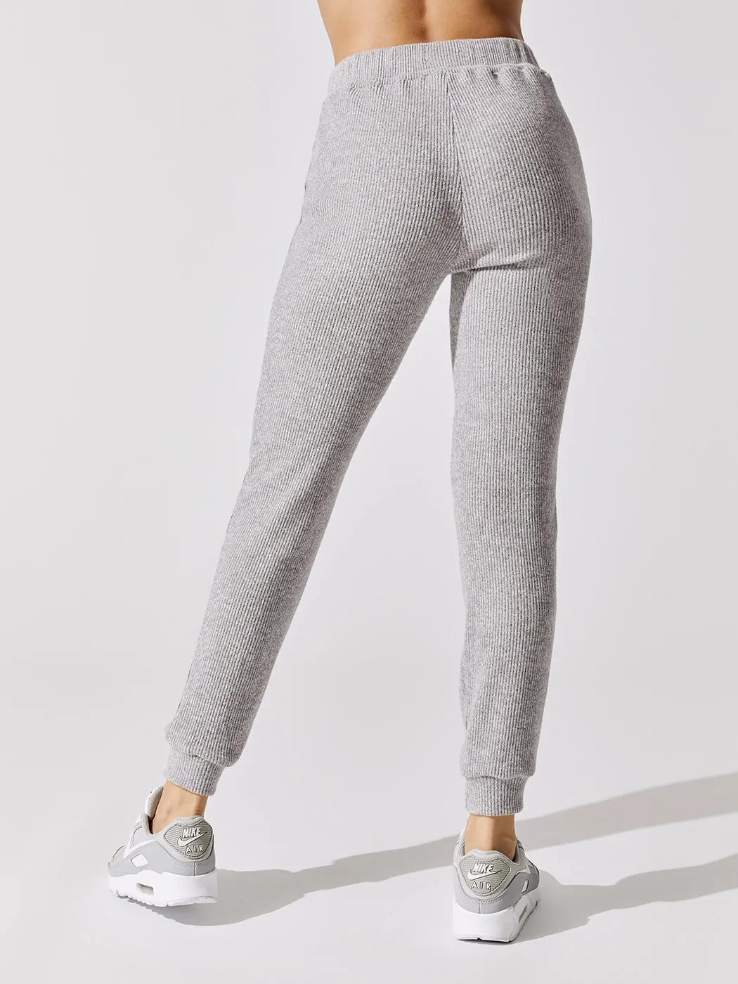 Brushed Ribbed Slim Jogger - Heather Grey sold by Carbon38 product image thumbnail 3