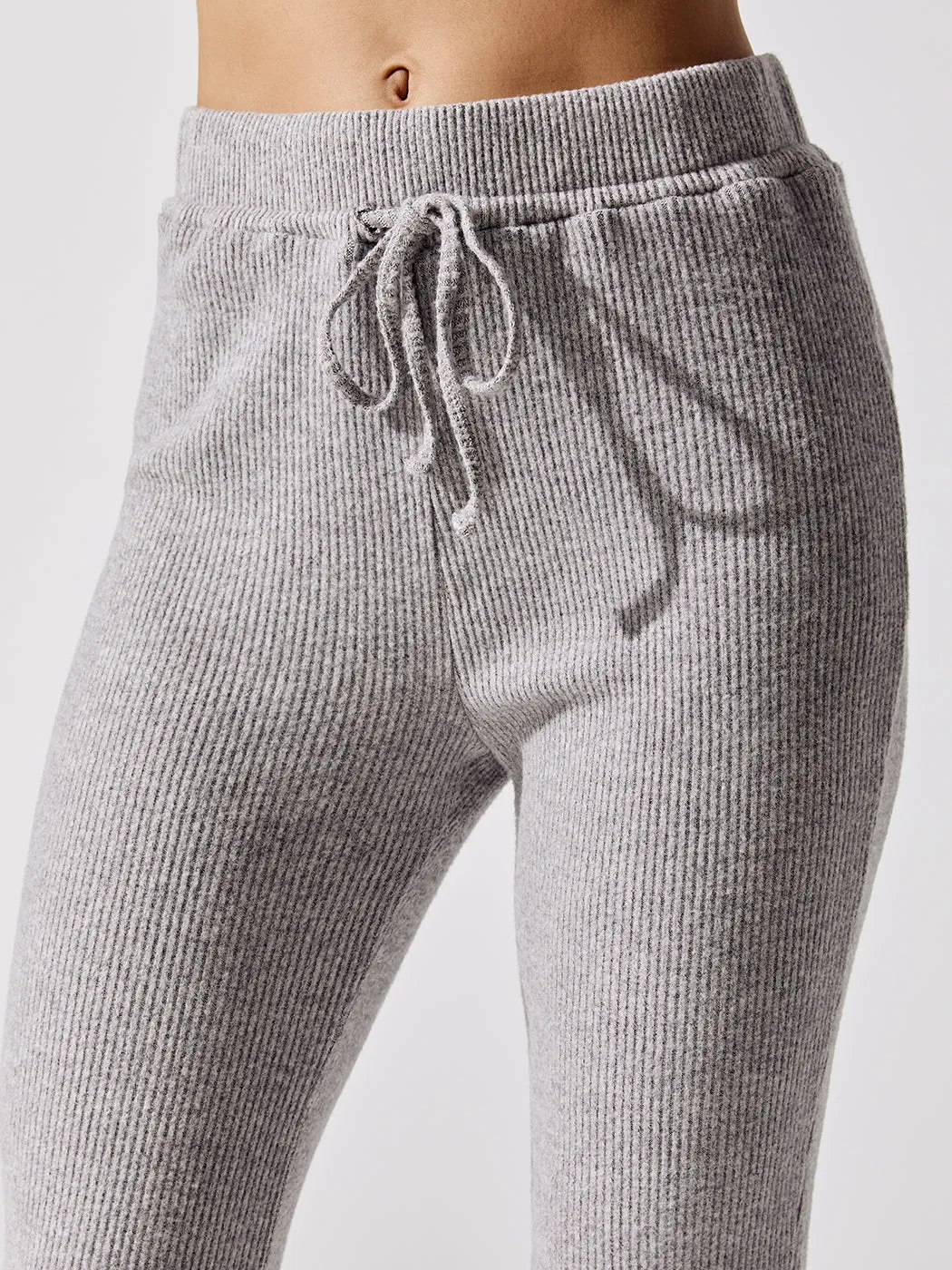Brushed Ribbed Slim Jogger - Heather Grey sold by Carbon38 product image thumbnail 5