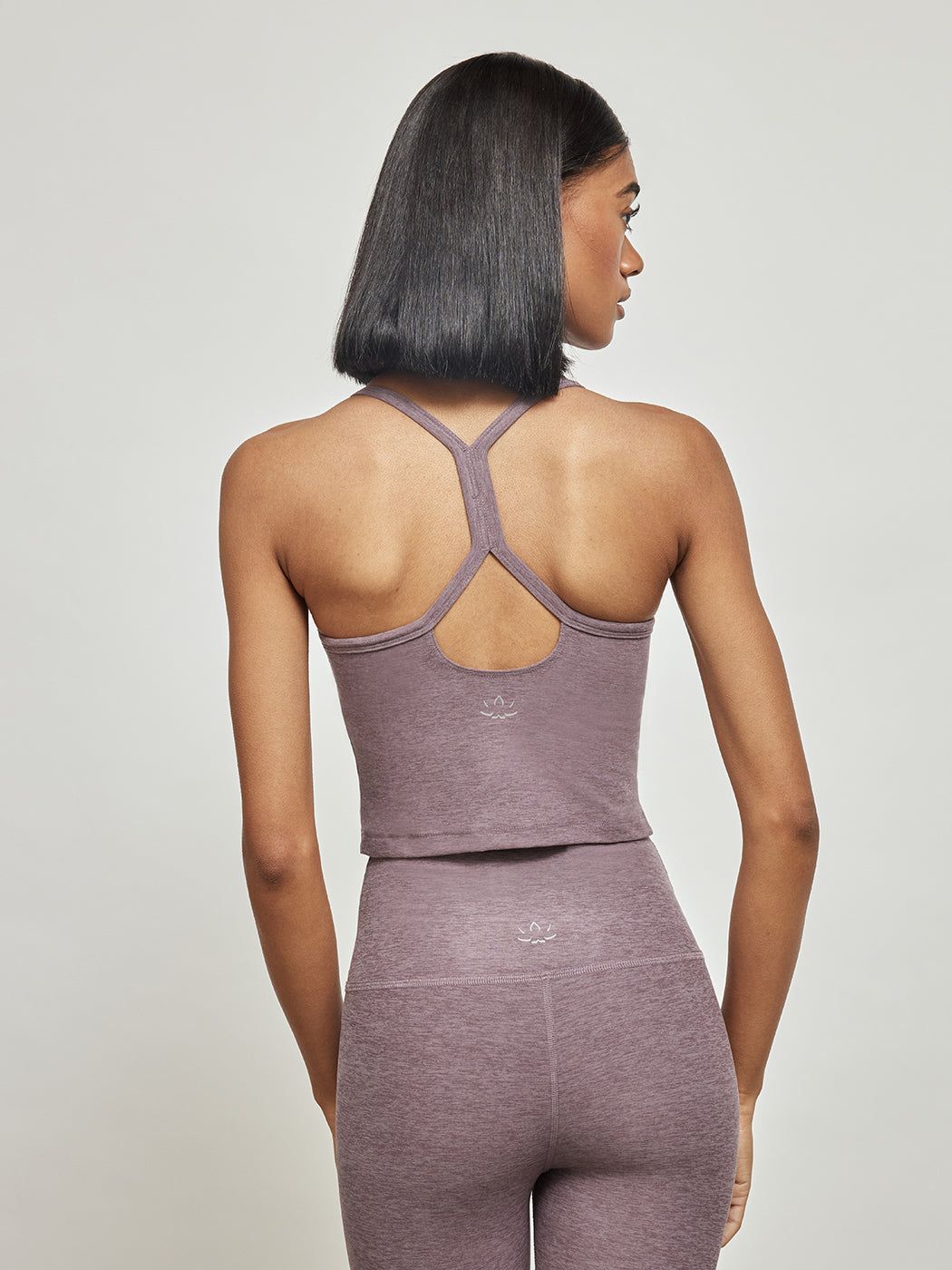 Spacedye Slim Racerback Cropped Tank - Silverberry Heather sold by Carbon38 product image thumbnail 2