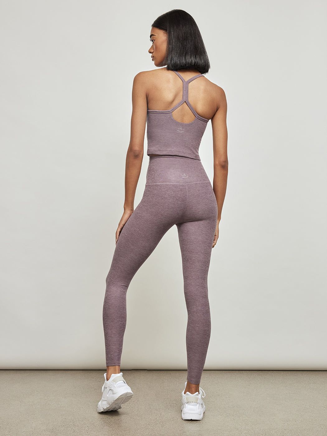 Spacedye Slim Racerback Cropped Tank - Silverberry Heather sold by Carbon38 product image thumbnail 4