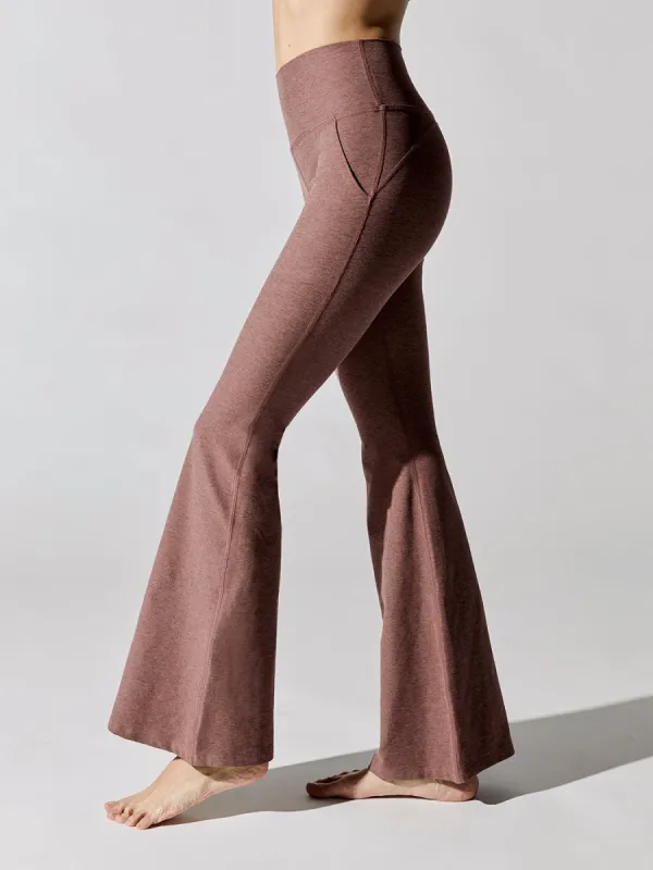 Spacedye All Day Flare High Waisted Pant - Sienna Brown Heather sold by Carbon38