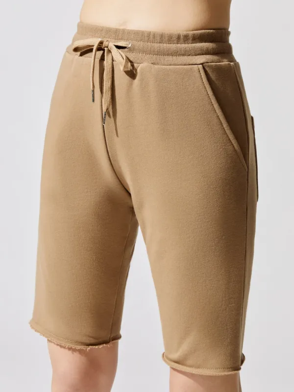 Romy Raw Edge French Terry Bermuda Short - Heather Grey sold by Carbon38