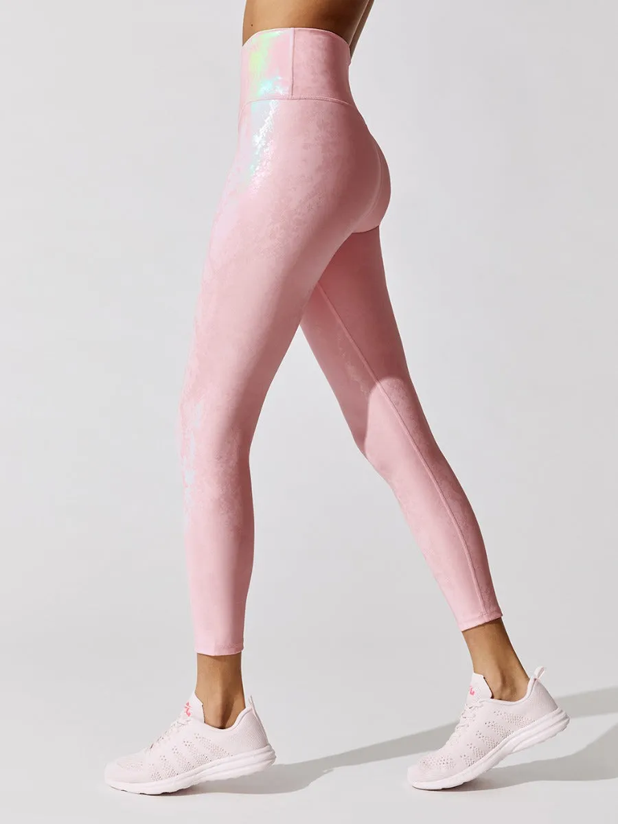 Metallic Snake High Rise 7/8 Legging - Pink sold by Carbon38