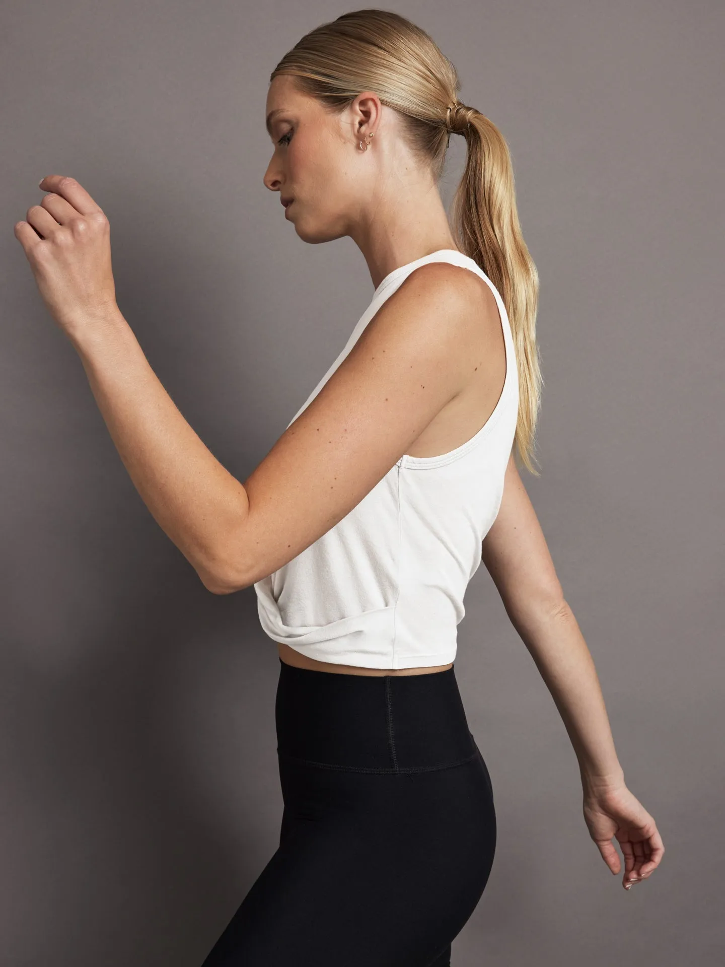 Front Twist Tank - White sold by Carbon38 product image thumbnail 3