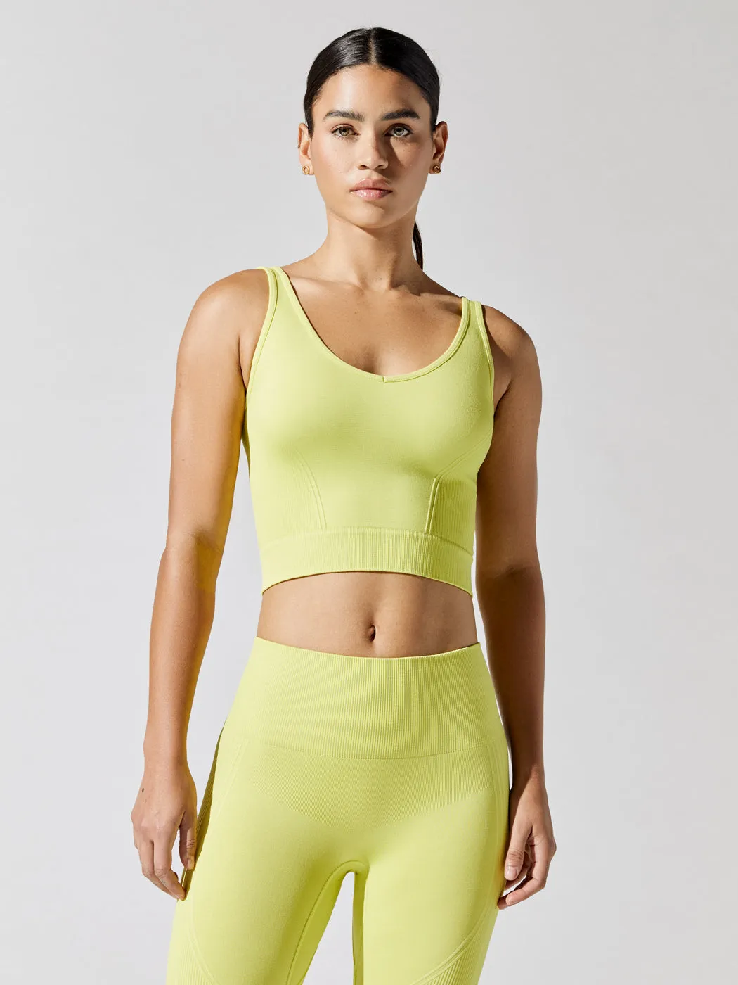 Seamless Crop Tank - Chartreuse sold by Carbon38