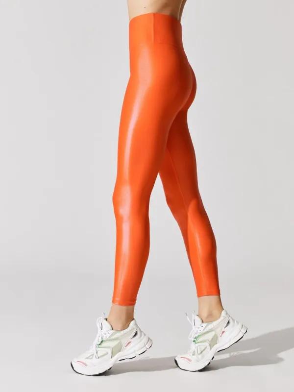 High Rise 7/8 Legging in Takara Shine - Electric Orange sold by Carbon38
