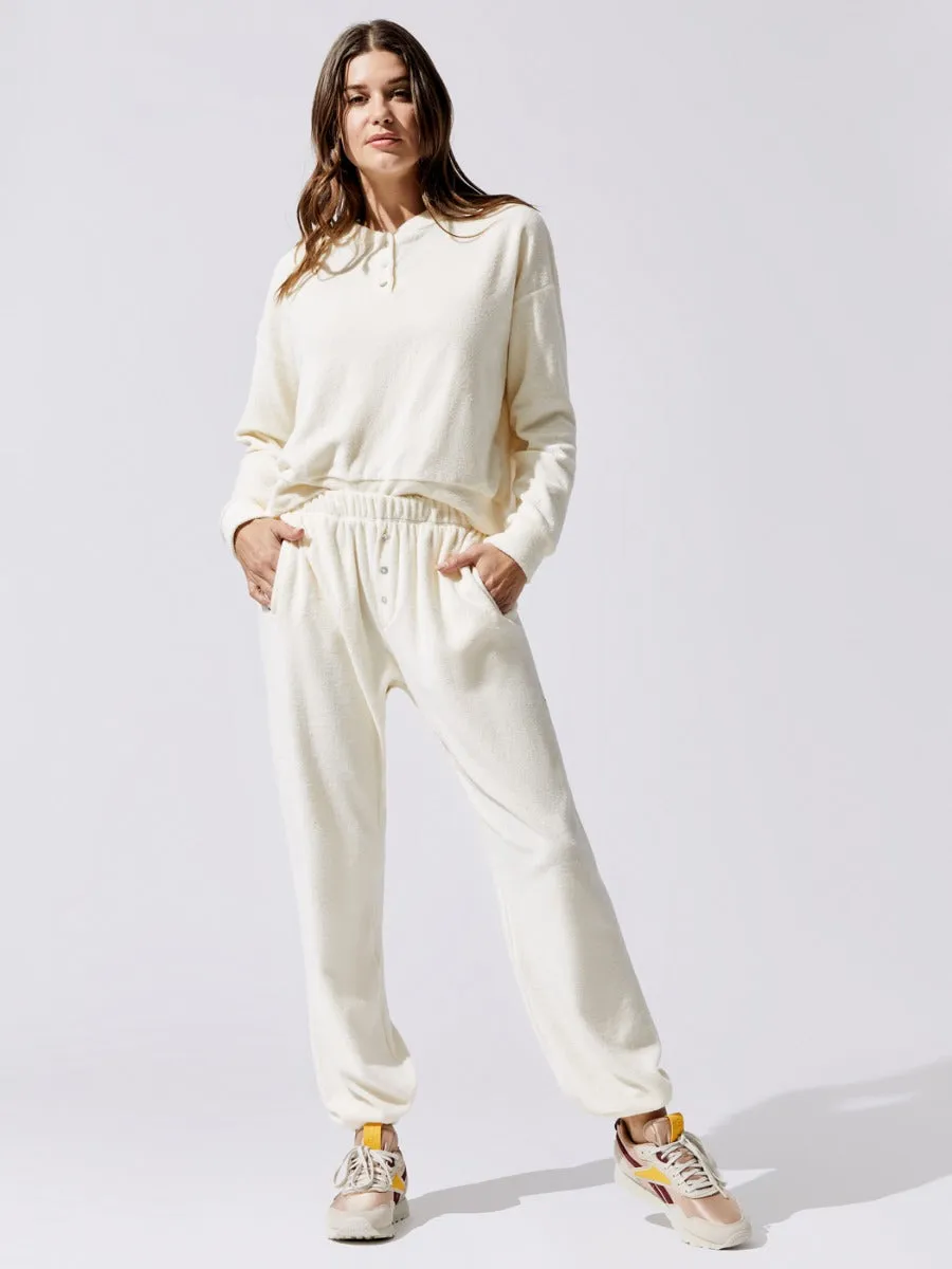 Terry Henley Sweatpant - Creme sold by Carbon38 product image thumbnail 5