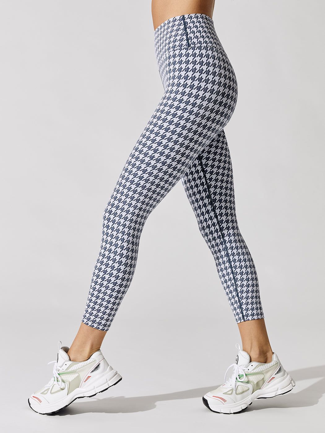 Houndstooth Jacquard 7/8 Legging - French Nayy-White sold by Carbon38