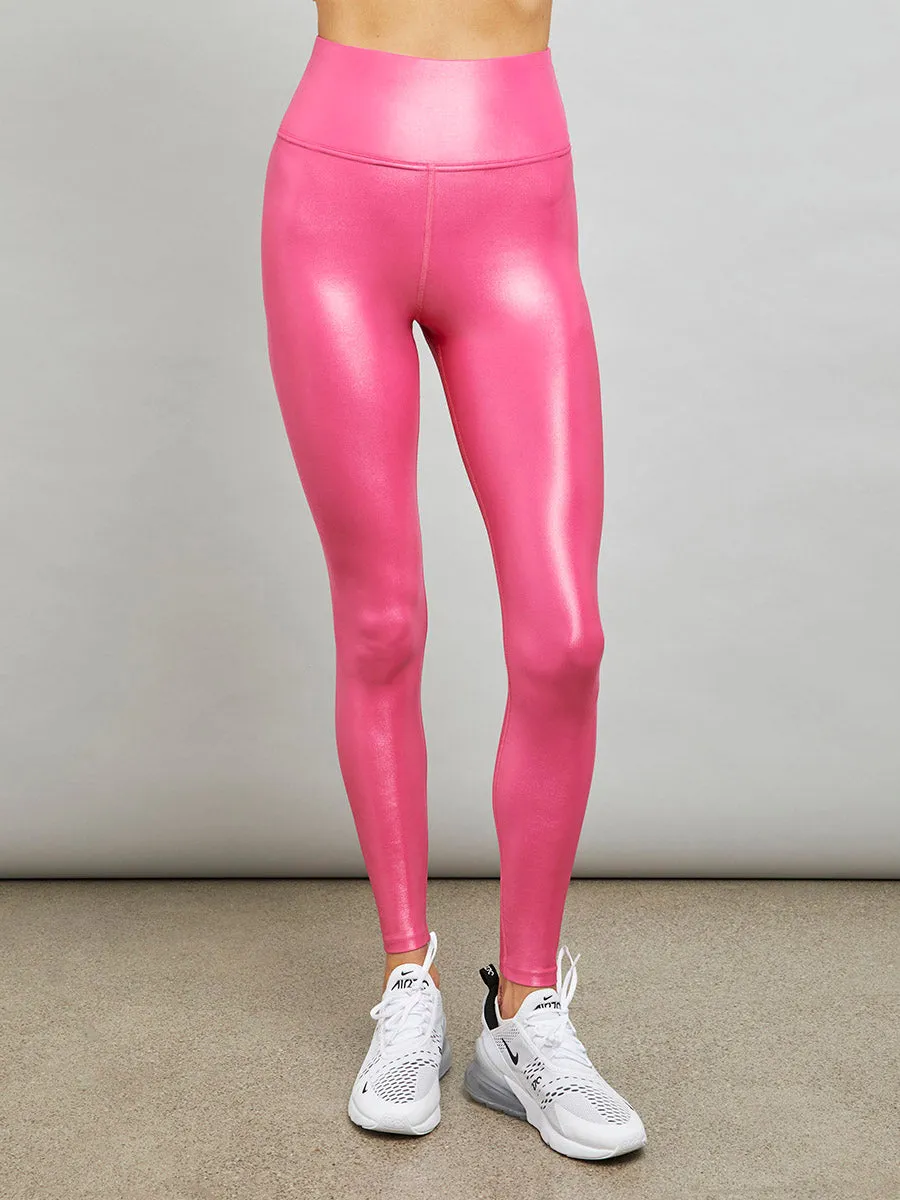 High Rise Full-Length Legging in Takara Shine - Fuchsia Purple sold by Carbon38