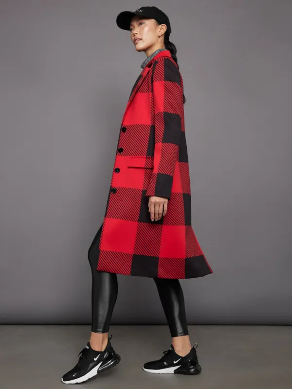 Buffalo Plaid Coat - Haute Red sold by Carbon38