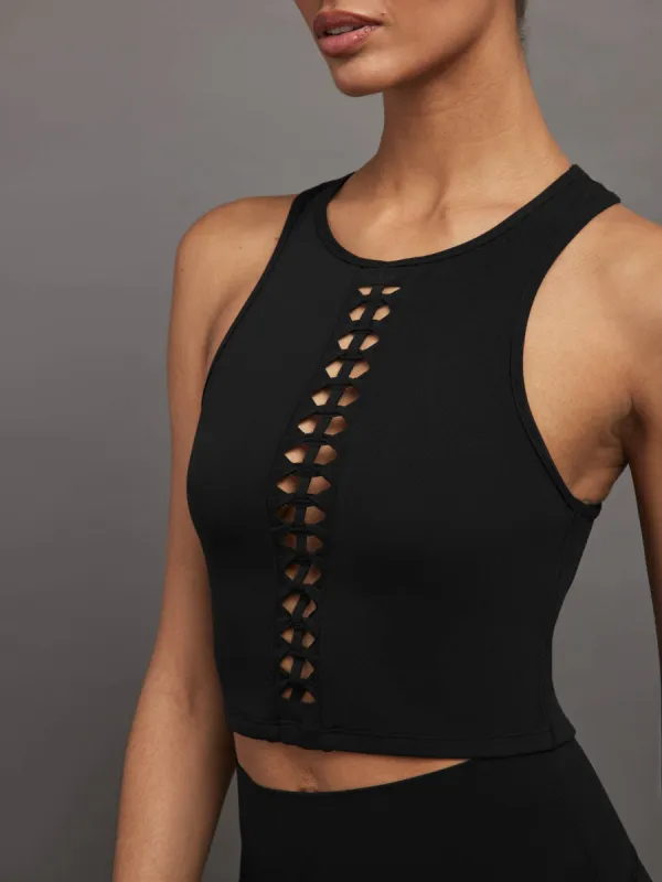 Crochet Tank in Melt - Black sold by Carbon38