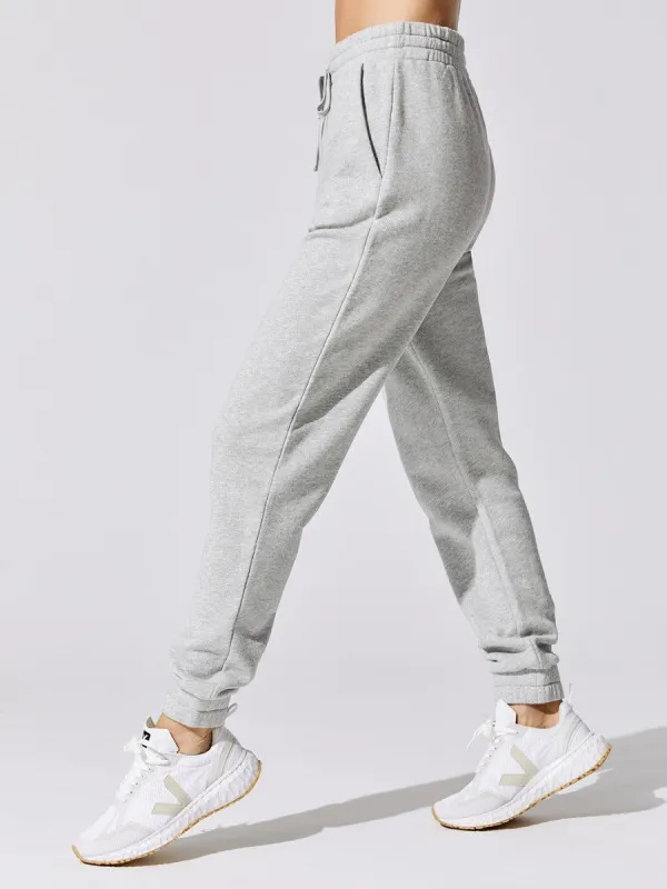 French Terry Jogger Pant - Heather Grey sold by Carbon38