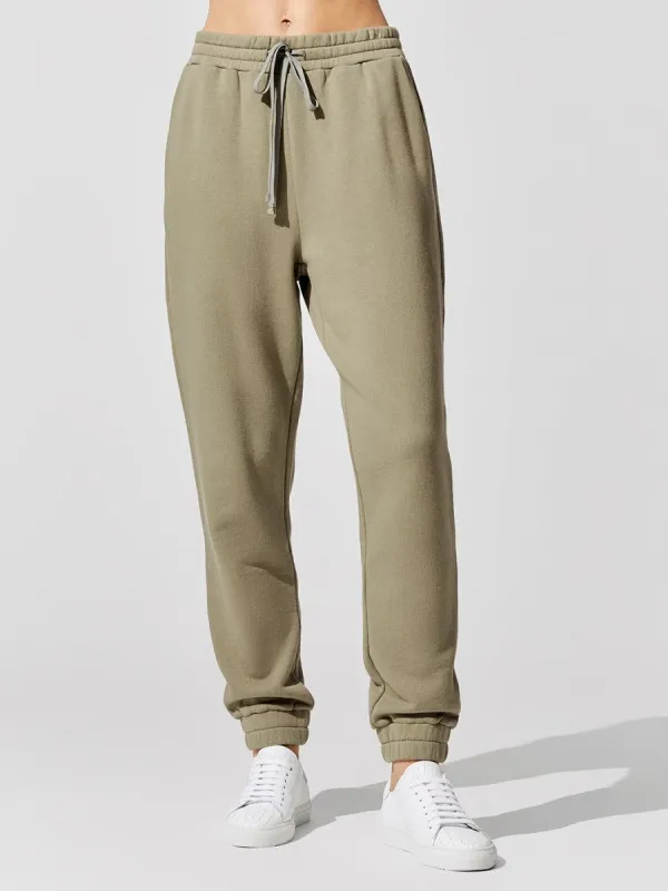 French Terry Jogger Pant - Utility Green sold by Carbon38
