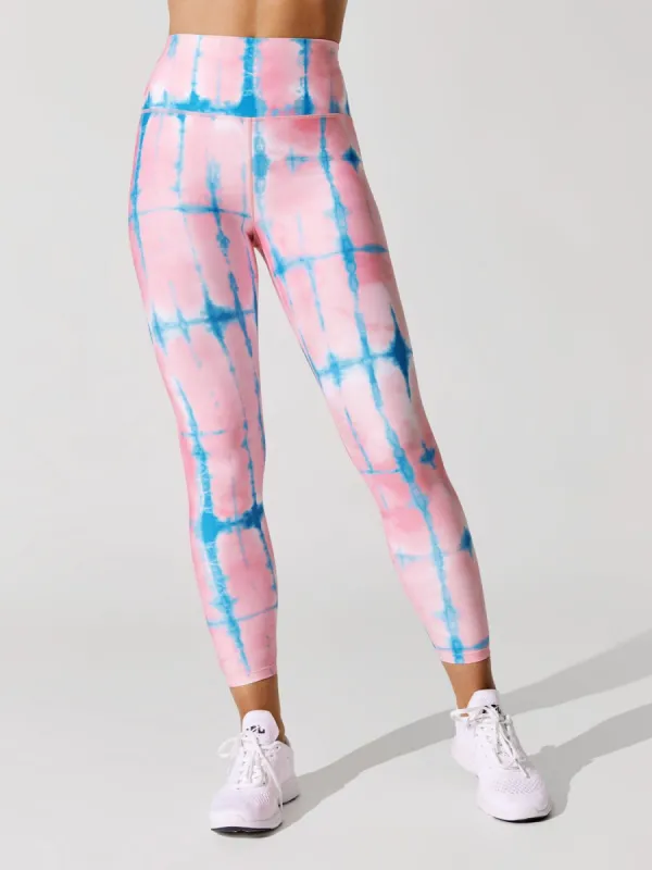 Printed High Rise 7/8 Legging - Shibori Plaid Print sold by Carbon38
