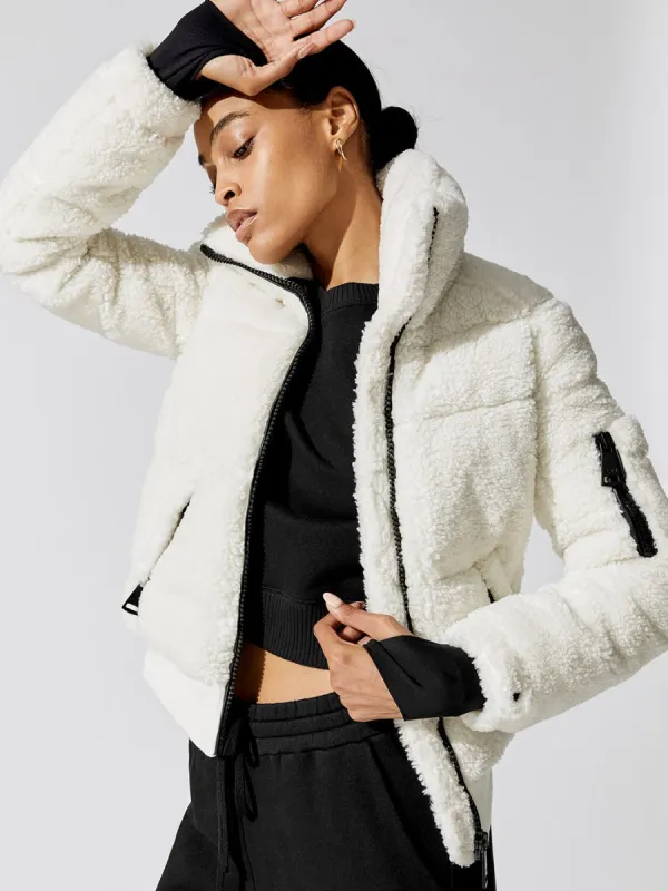 Sherpa Freestyle Bomber - White sold by Carbon38