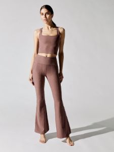 Spacedye All Day Flare High Waisted Pant - Sienna Brown Heather sold by Carbon38