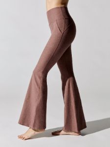 Spacedye All Day Flare High Waisted Pant - Sienna Brown Heather sold by Carbon38