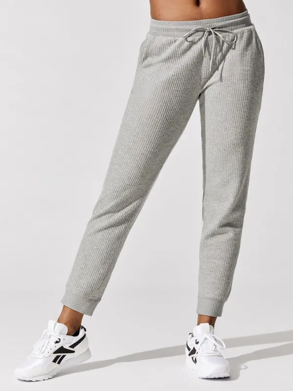 Waffle Pull On Pant - Medium Heather Grey sold by Carbon38