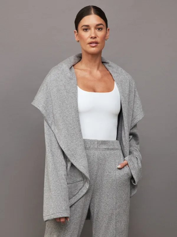 Fleece Cardigan - Heather Grey sold by Carbon38