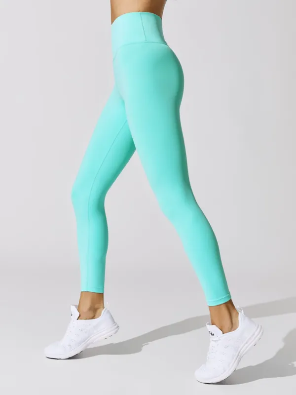 High Rise 7/8 Legging In Diamond Compression - Bright Turquoise sold by Carbon38