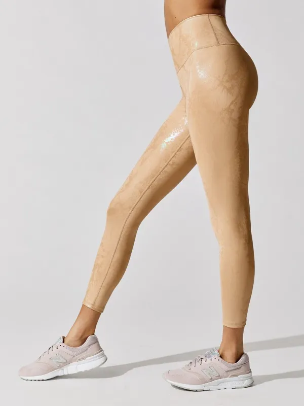 Metallic Snake High Rise 7/8 Legging - Brown sold by Carbon38