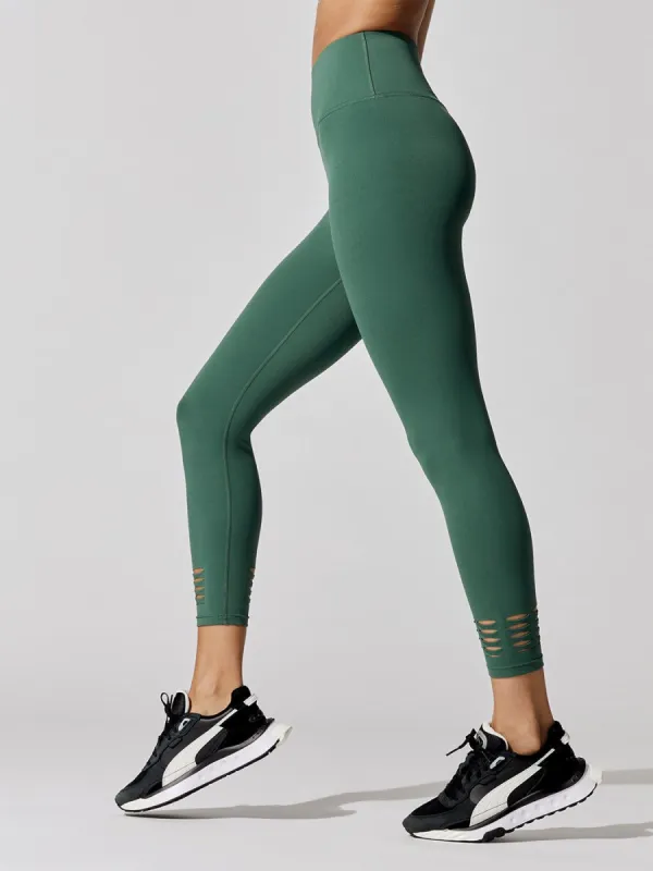 7/8 Legging With Slit And Twist Hem - Evergreen sold by Carbon38