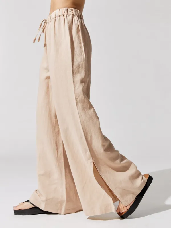 Linen Baggy Short - Pistacio sold by Carbon38