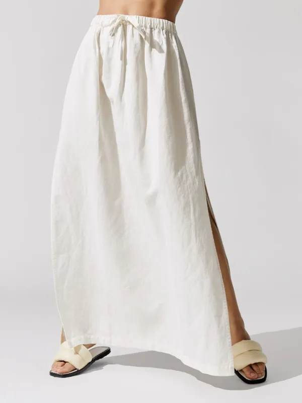 Linen Skirt - Off White sold by Carbon38