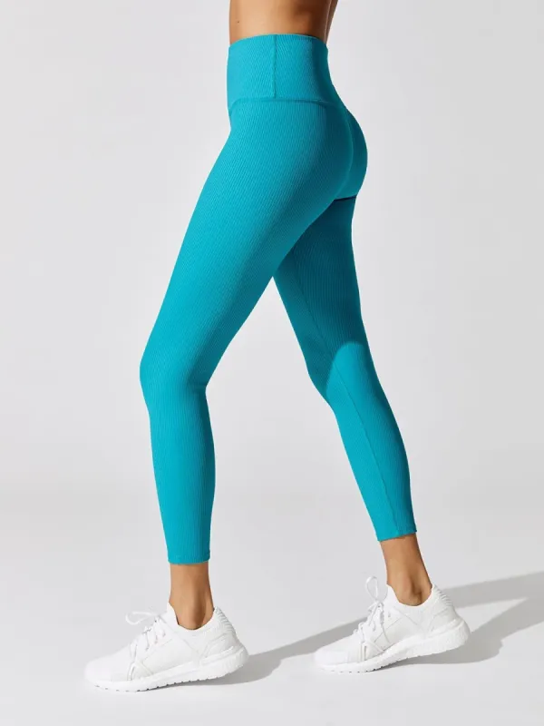 Ribbed 7/8 Legging - Dark Teal sold by Carbon38